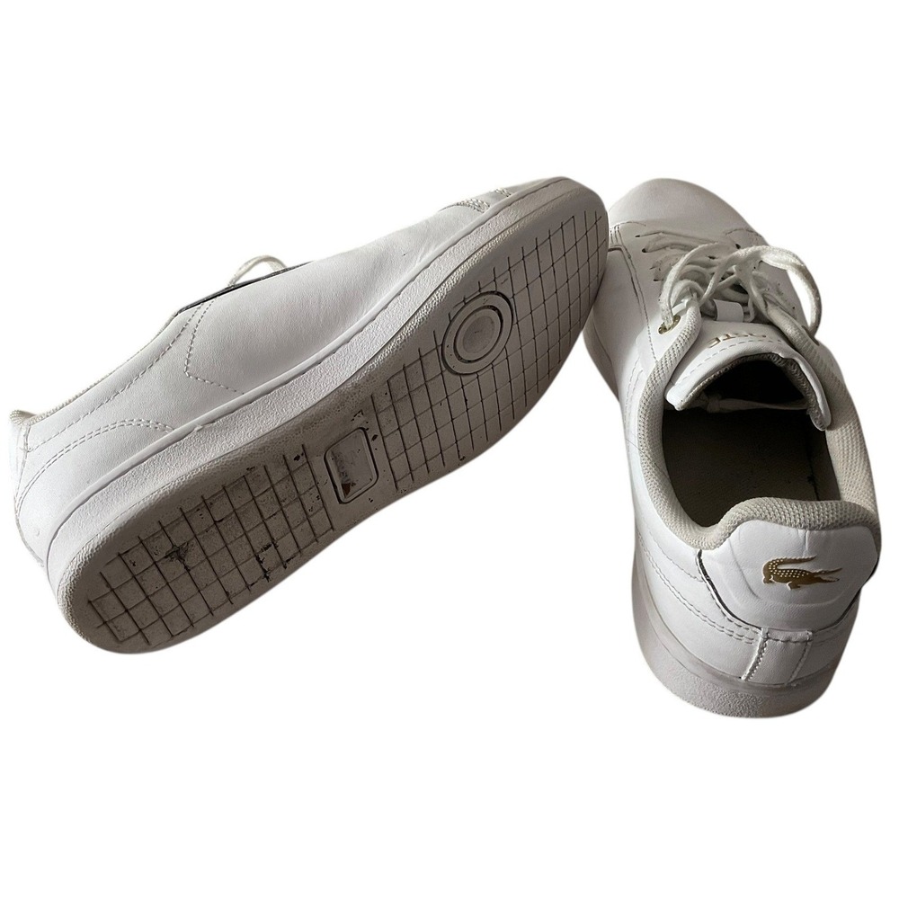 Lacoste‎ Carnaby Pro 124 1 SFA White Leather Gold Logo Sneakers Women's Size 6 - Picture 10 of 11